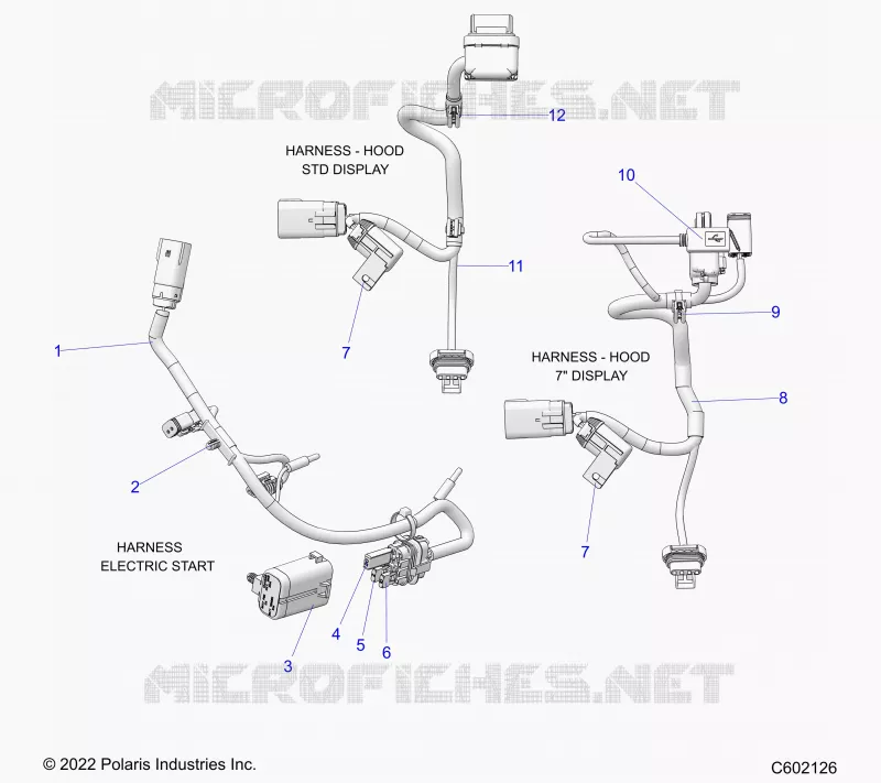 ELECTRICAL, WIRE HARNESS, HOOD, ELECTRIC START