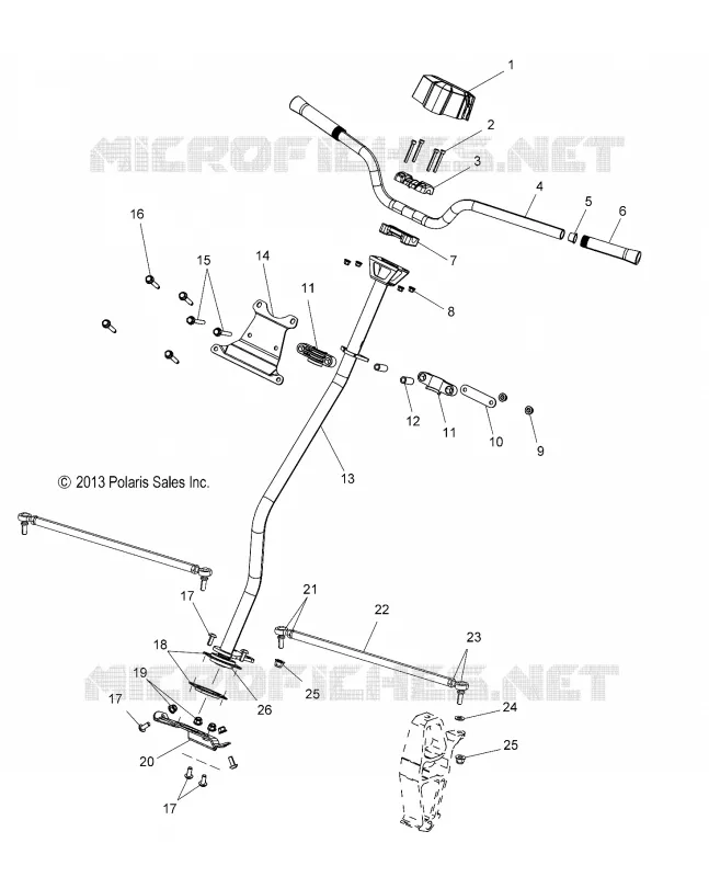 STEERING, H-BAR, STEERING POST, TIE ROD