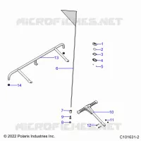 BUMPER, REAR, FLAG, BEACON, AND PASS HANDLE