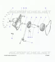 ENGINE, STATOR COVER AND FLYWHEEL