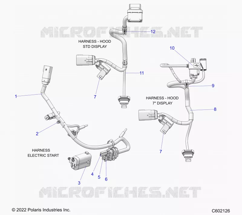 ELECTRICAL, WIRE HARNESS, HOOD, ELECTRIC START