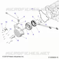 ENGINE, STATOR AND FLYWHEEL