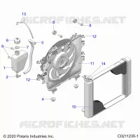 ENGINE, COOLING SYSTEM, RADIATOR, FAN & OVERFLOW BOTTLE