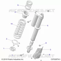 SUSPENSION, REAR SHOCK MOUNTING, STANDARD/PREMIUM
