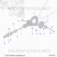 DRIVE TRAIN, CHAIN TENSIONER AND SPROCKET
