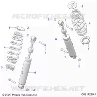 REAR SUSPENSION SHOCK AND MOUNTING