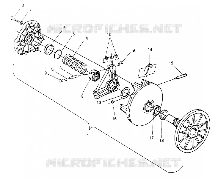 DRIVE CLUTCH ASSEMBLY WIDETRAK GT 0952061 AND  EUROPEAN WIDETRAK GT E952061 (4928962896C002)