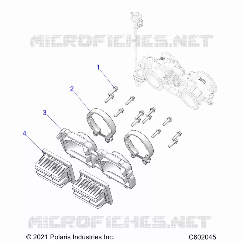 ENGINE, REED VALVE AND THROTTLE BODY ADAPTOR
