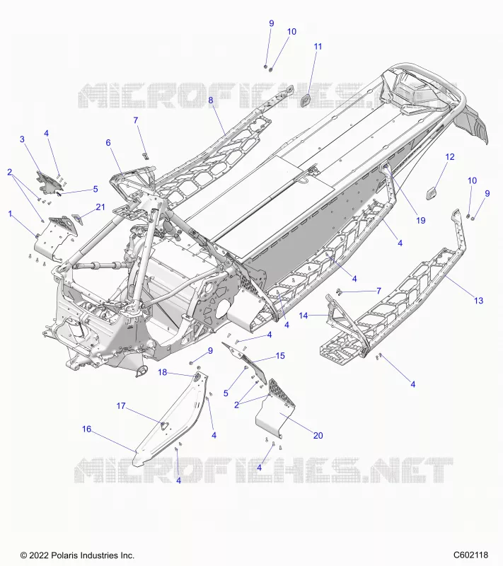 CHASSIS, CLUTCH GUARD, FOOTRESTS, AND RUNNINGBOARDS