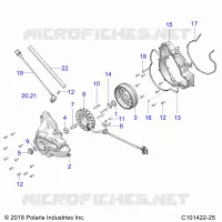 ENGINE, STATOR COVER AND FLYWHEEL