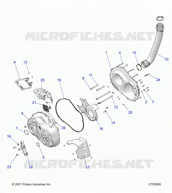 DRIVE TRAIN, CLUTCH COVER AND DUCTING