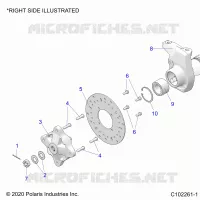 FRONT SUSPENSION HUB, CARRIER, AND BRAKE DISC