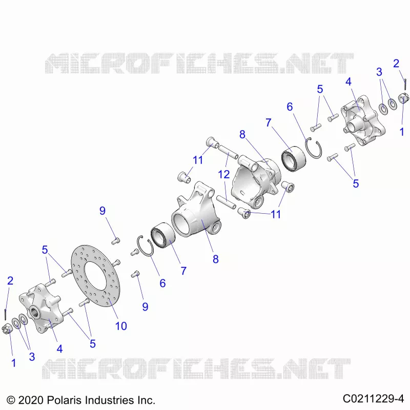 REAR SUSPENSION HUBS, CARRIER AND BRAKE DISC