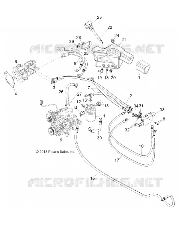 DRIVE TRAIN, HYDROSTAT MOUNTING AND LINES