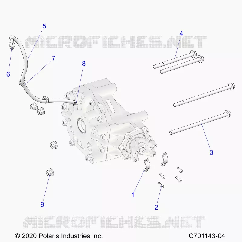 DRIVE TRAIN, GEARCASE, REAR, MOUNTING