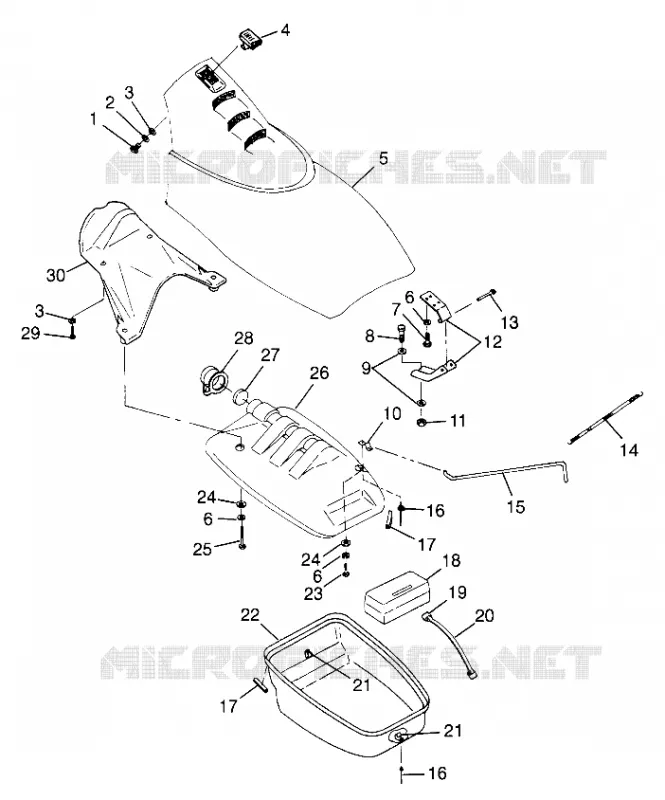 FRONT STORAGE COMPARTMENT SL 780 B974088 AND INTL. SL 780 I974088 (4940924092A008)