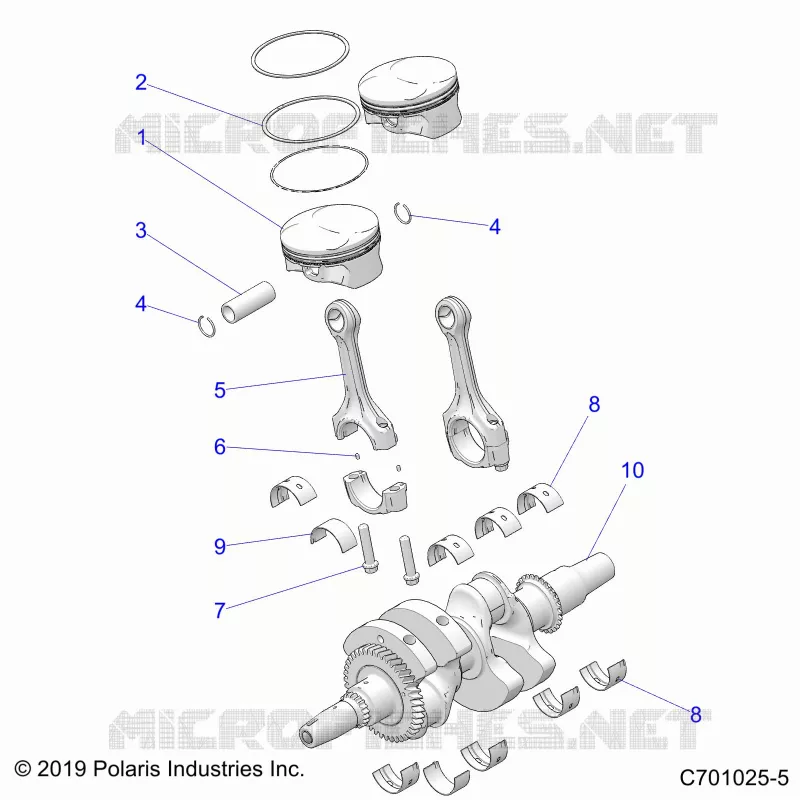 ENGINE, CRANKSHAFT AND PISTON