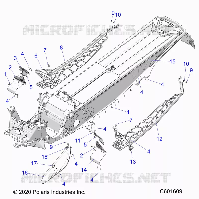 CHASSIS, CLUTCH GUARD, FOOTRESTS, AND RUNNINGBOARDS