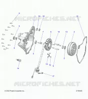 ENGINE, STATOR COVER AND FLYWHEEL