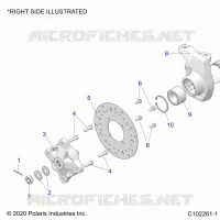 FRONT SUSPENSION HUB, CARRIER, AND BRAKE DISC