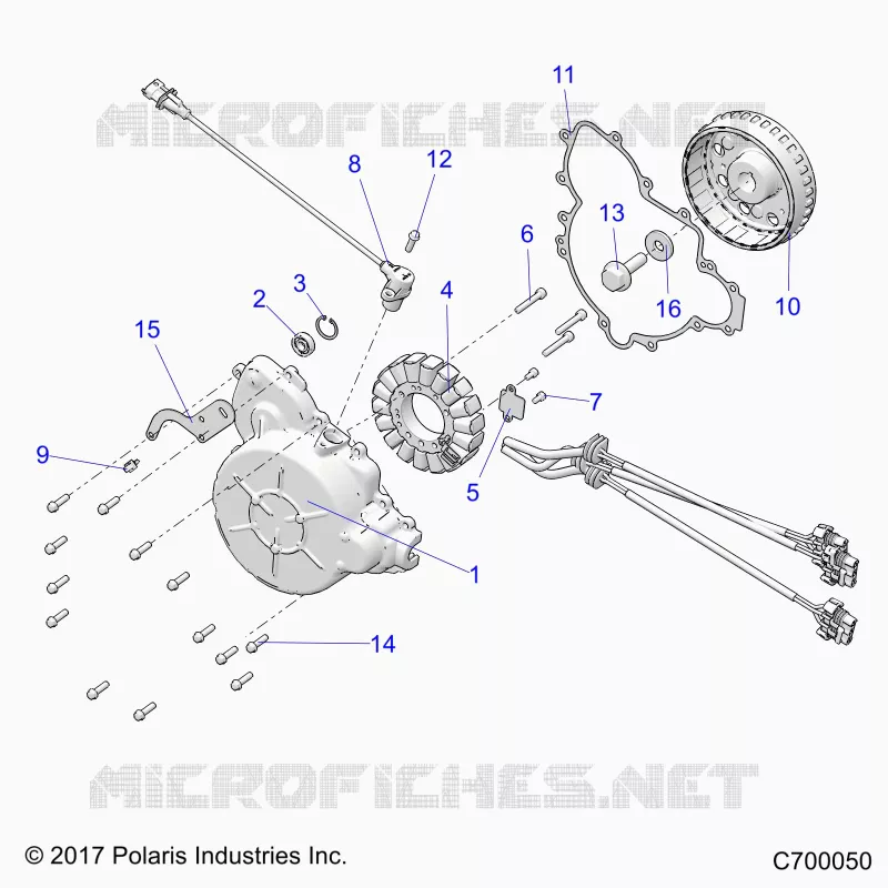 ENGINE, STATOR AND FLYWHEEL