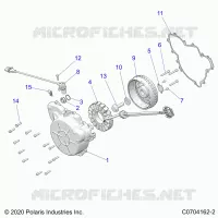 ENGINE, STATOR AND FLYWHEEL