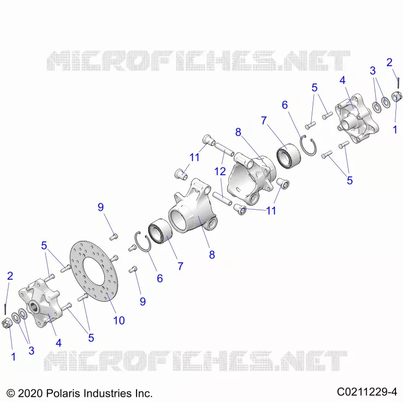 REAR SUSPENSION HUBS, CARRIER AND BRAKE DISC