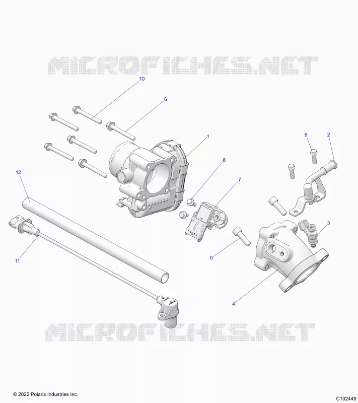 ENGINE, THROTTLE BODY AND FUEL RAIL