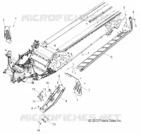 CHASSIS, CLUTCH GUARD AND FOOTRESTS (600/155 INCH)