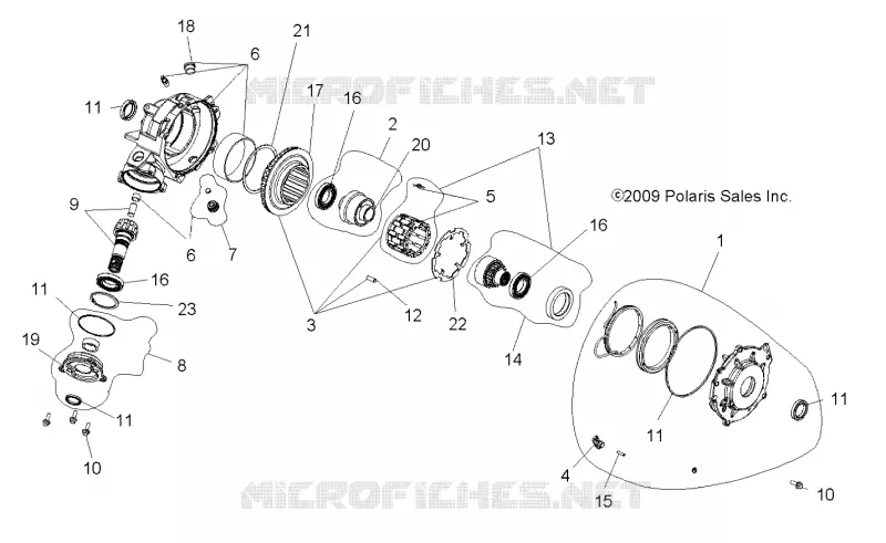 DRIVE TRAIN, FRONT GEARCASE (BUILT 11/02/09 TO 3/08/10)