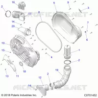 DRIVE TRAIN, CLUTCH COVER AND DUCTING