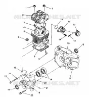 CRANKCASE AND CYLINDER STARLITE GT / 0933127 (4923232323028A)