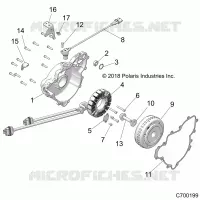 ENGINE, STATOR AND FLYWHEEL