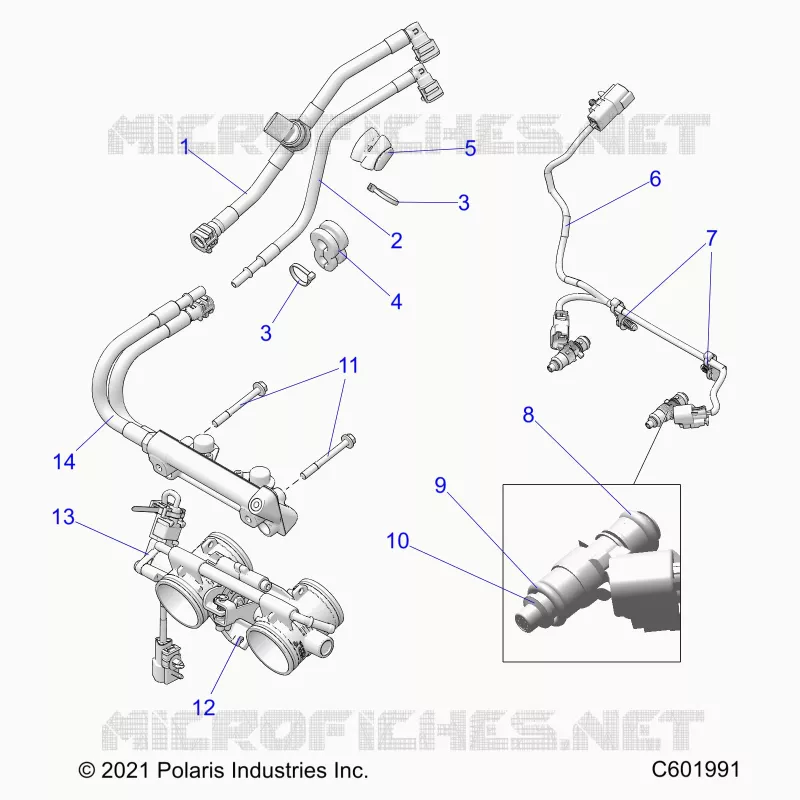 FUEL SYSTEM, RAIL, LINES AND THROTTLE BODY