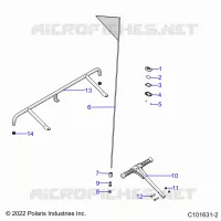 BUMPER, REAR, FLAG, BEACON, AND PASS HANDLE