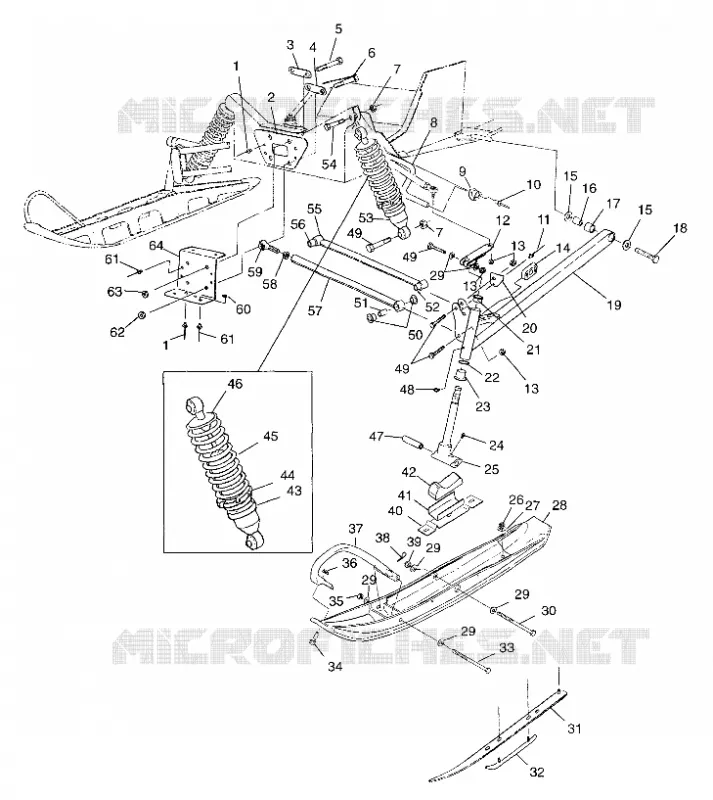 FRONT SUSPENSION AND SKI