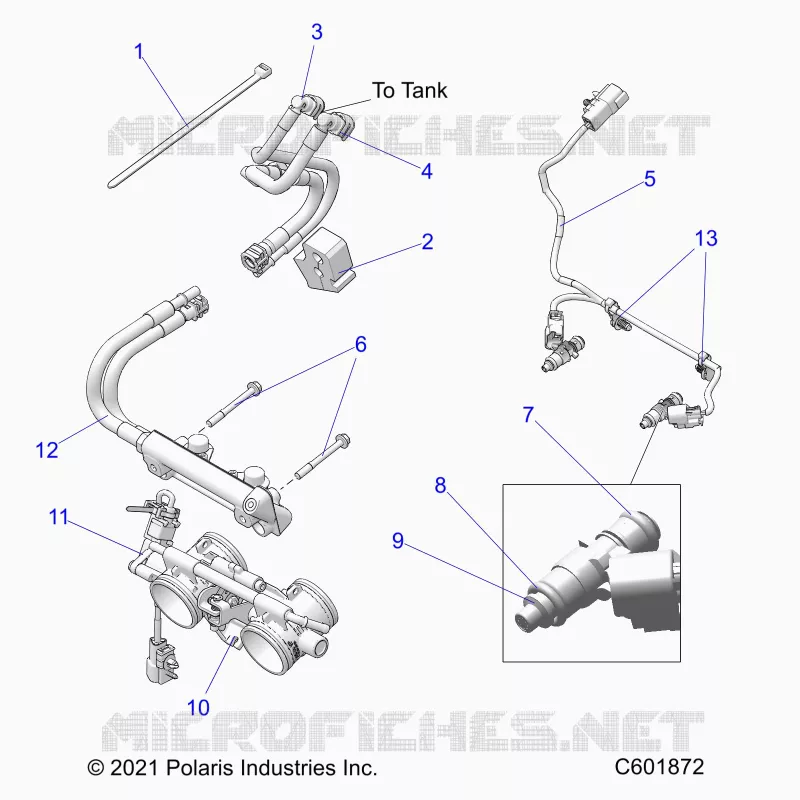 FUEL SYSTEM, RAIL, LINES AND THROTTLE BODY