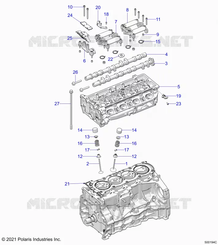 ENGINE, HEAD ASM AND VALVES