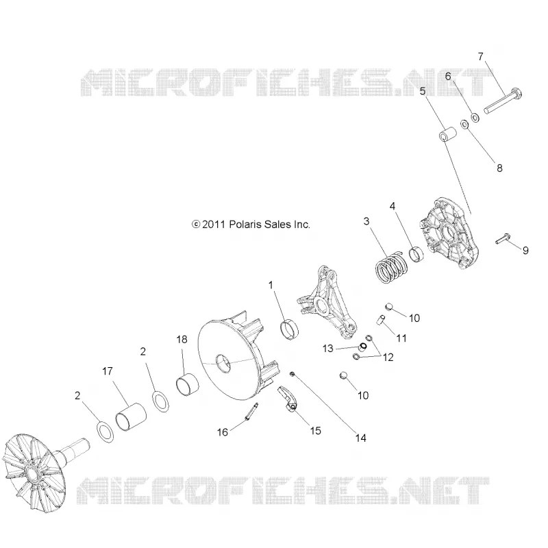 DRIVE TRAIN, PRIMARY CLUTCH (BUILT 11/13/10 AND AFTER)