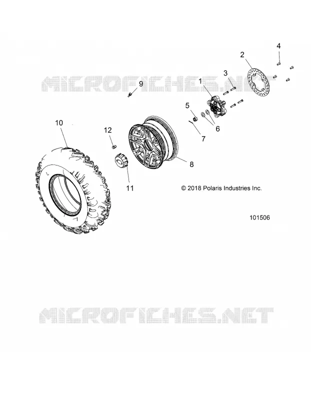 WHEELS, FRONT TIRE AND BRAKE DISC