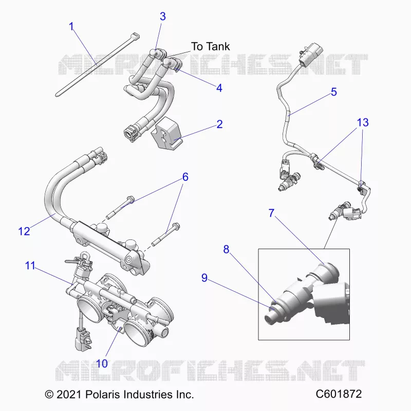 FUEL SYSTEM, RAIL, LINES AND THROTTLE BODY