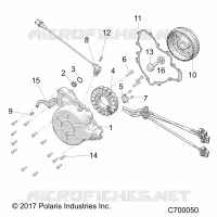 ENGINE, STATOR AND FLYWHEEL