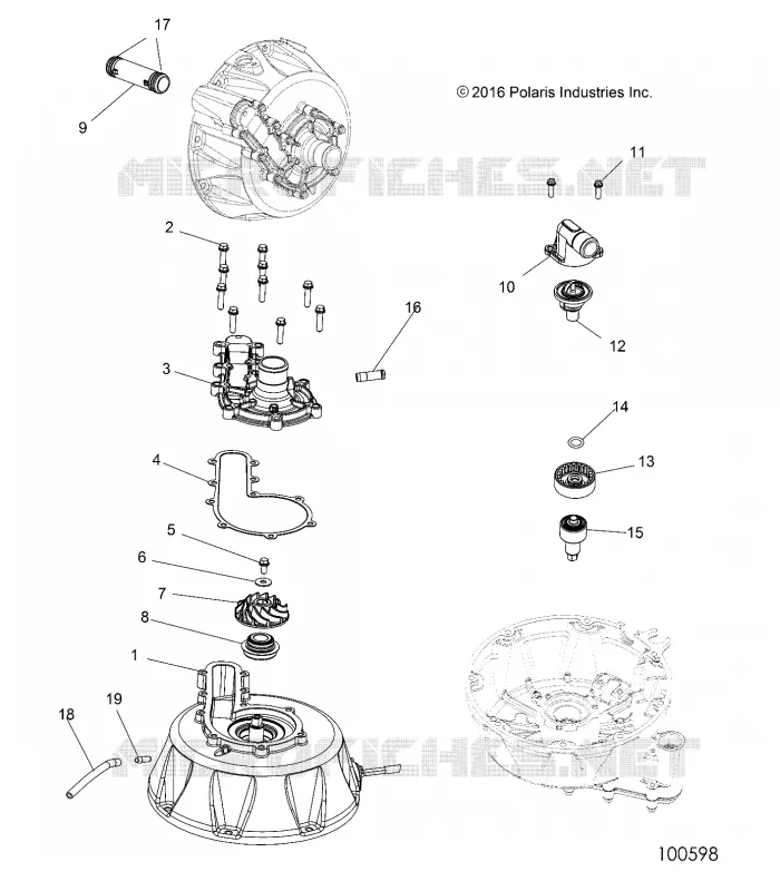 ENGINE, COOLING SYSTEM AND WATER PUMP