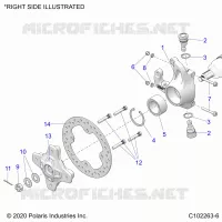 FRONT SUSPENSION HUB, KNUCKLE AND BRAKE DISC