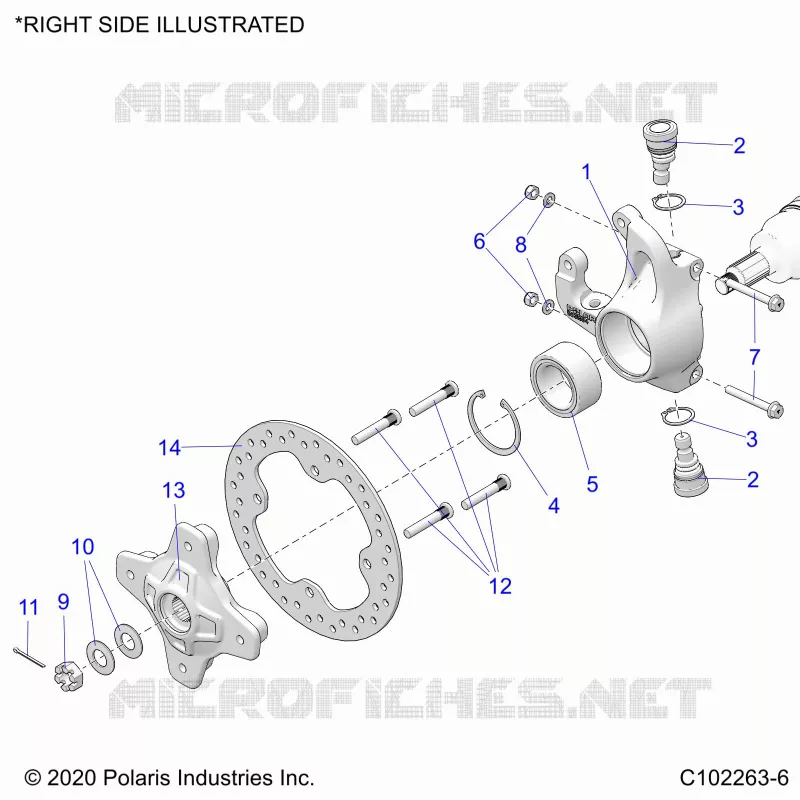 FRONT SUSPENSION HUB, KNUCKLE AND BRAKE DISC