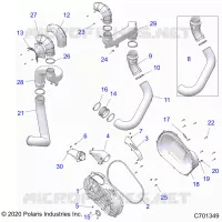 DRIVE TRAIN, CLUTCH COVER AND DUCTING