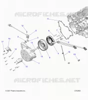 ENGINE, STATOR AND FLYWHEEL