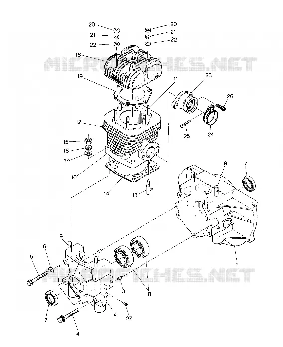 CRANKCASE AND CYLINDER STARTRAK (4914141414034A)