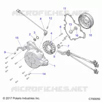 ENGINE, STATOR AND FLYWHEEL