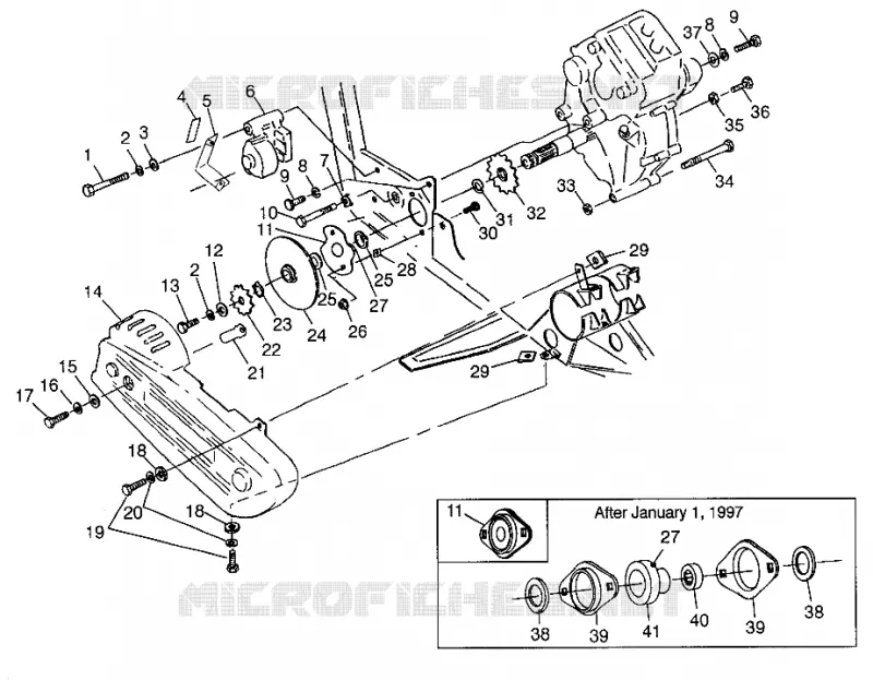 GEARCASE/BRAKE AND CHAIN COVER MOUNTING MAGNUM 4X4 W97AC42A, SWEDISH MAGNUM (4940834083C004)